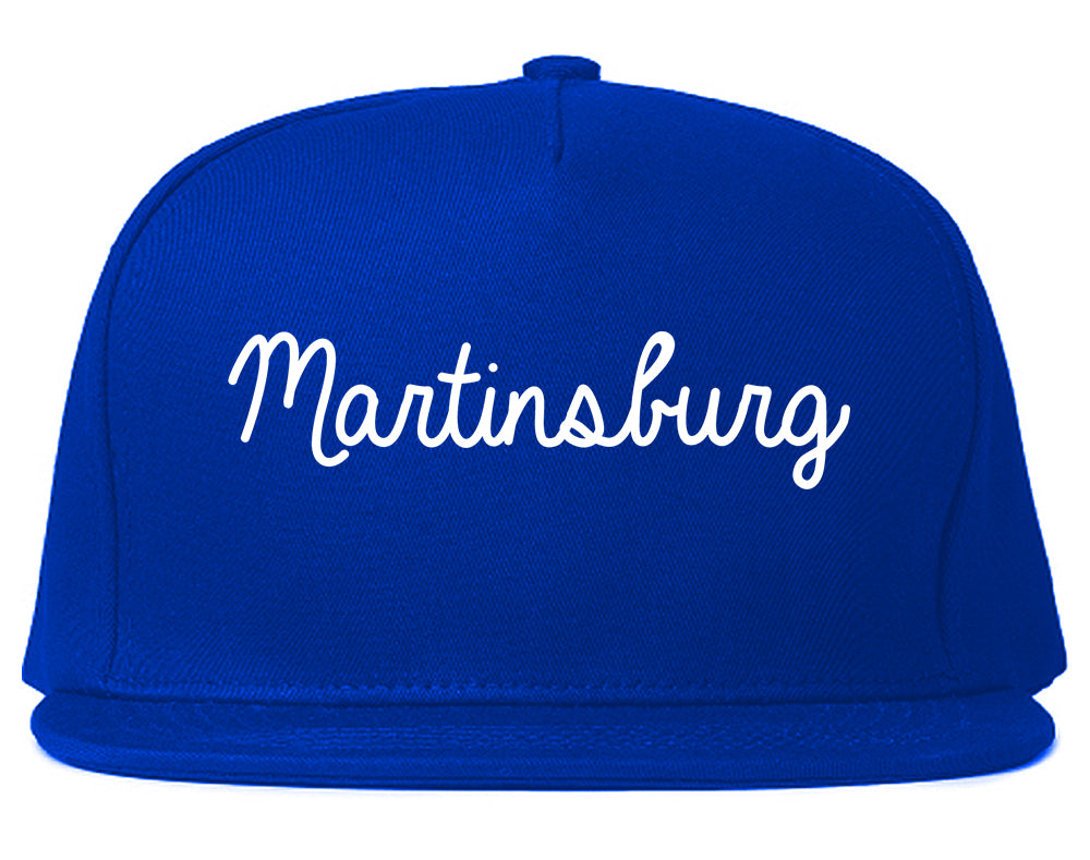 Martinsburg West Virginia WV Script Mens Snapback Hat Royal Blue