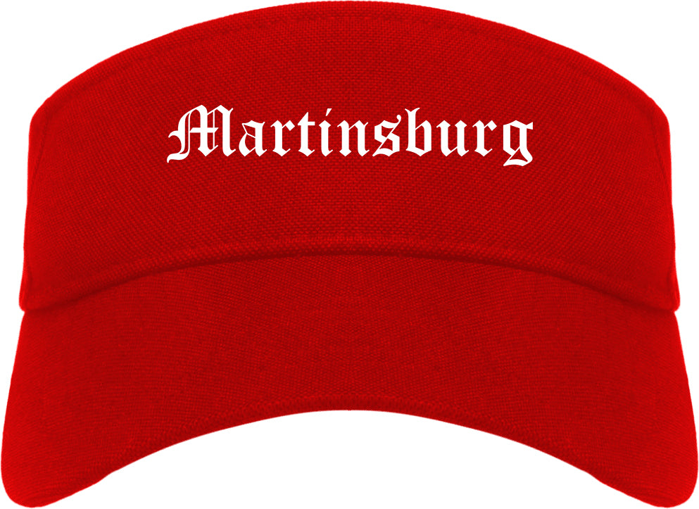 Martinsburg West Virginia WV Old English Mens Visor Cap Hat Red