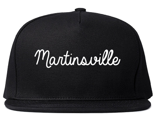 Martinsville Indiana IN Script Mens Snapback Hat Black