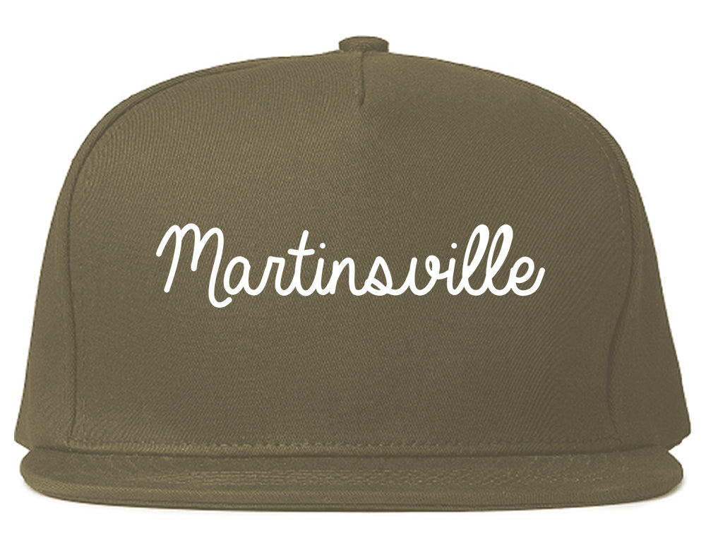 Martinsville Indiana IN Script Mens Snapback Hat Grey