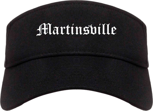 Martinsville Indiana IN Old English Mens Visor Cap Hat Black
