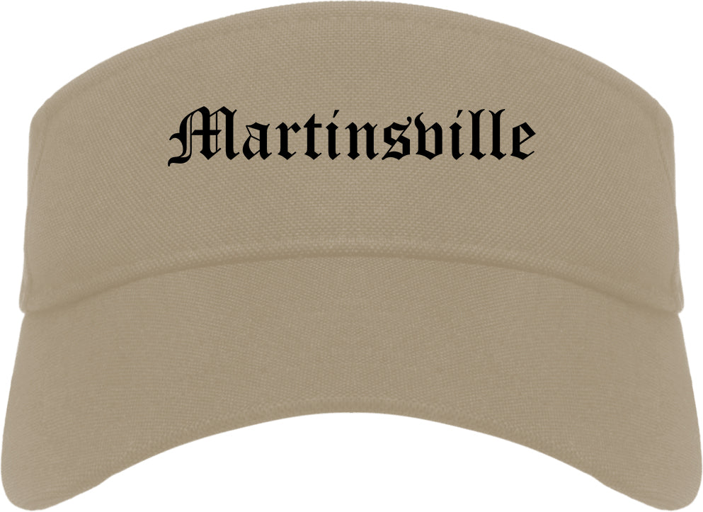 Martinsville Indiana IN Old English Mens Visor Cap Hat Khaki