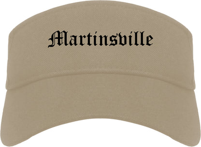 Martinsville Indiana IN Old English Mens Visor Cap Hat Khaki