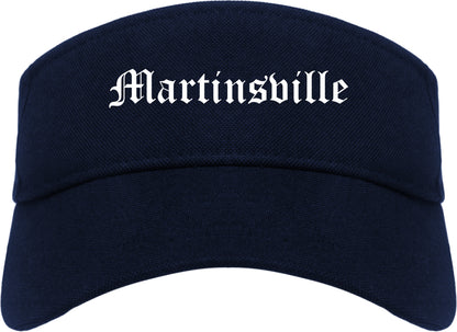 Martinsville Indiana IN Old English Mens Visor Cap Hat Navy Blue