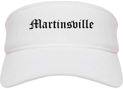 Martinsville Indiana IN Old English Mens Visor Cap Hat White