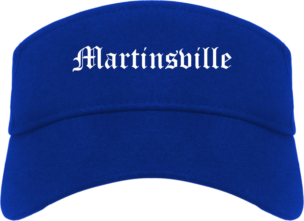 Martinsville Virginia VA Old English Mens Visor Cap Hat Royal Blue