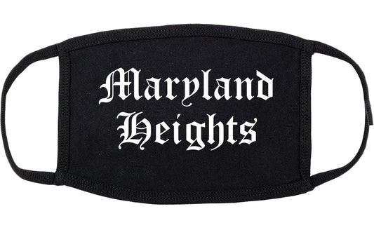 Maryland Heights Missouri MO Old English Cotton Face Mask Black