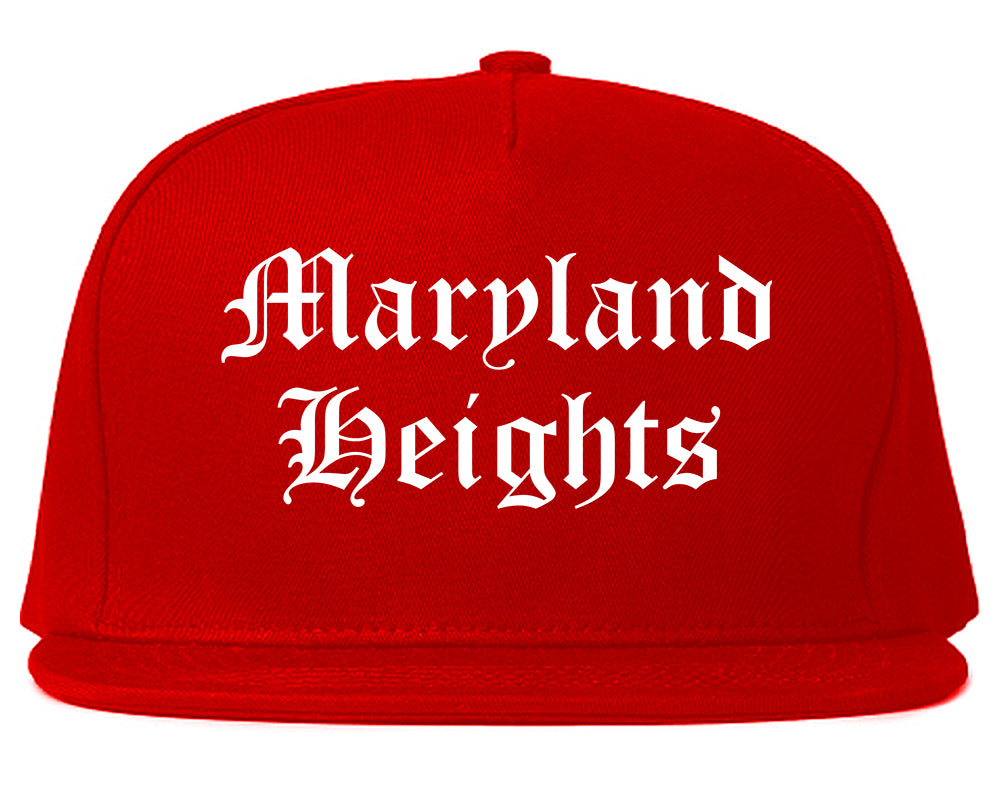 Maryland Heights Missouri MO Old English Mens Snapback Hat Red