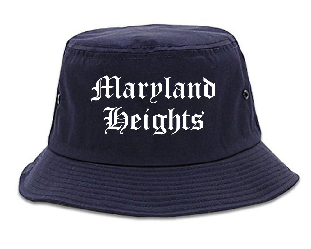 Maryland Heights Missouri MO Old English Mens Bucket Hat Navy Blue