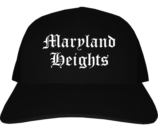Maryland Heights Missouri MO Old English Mens Trucker Hat Cap Black