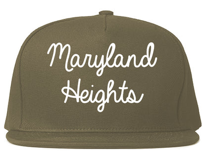 Maryland Heights Missouri MO Script Mens Snapback Hat Grey