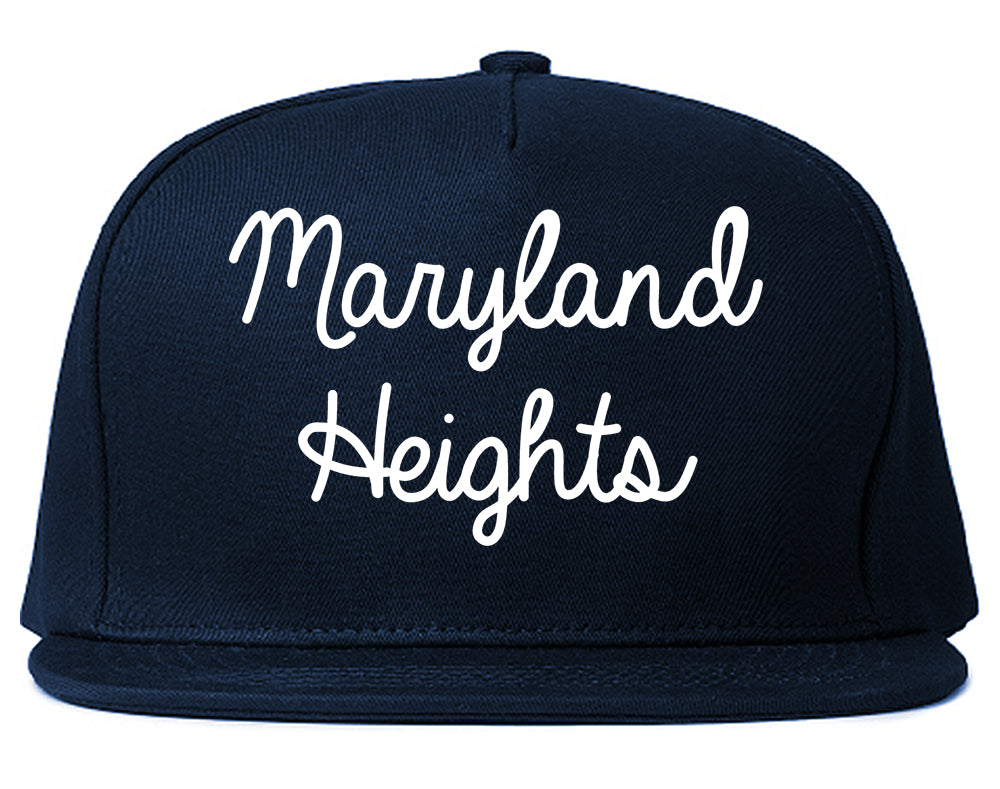 Maryland Heights Missouri MO Script Mens Snapback Hat Navy Blue