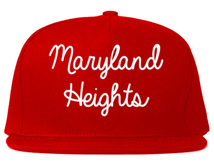 Maryland Heights Missouri MO Script Mens Snapback Hat Red