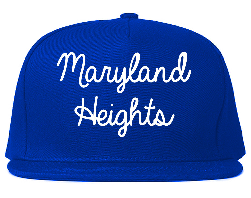 Maryland Heights Missouri MO Script Mens Snapback Hat Royal Blue