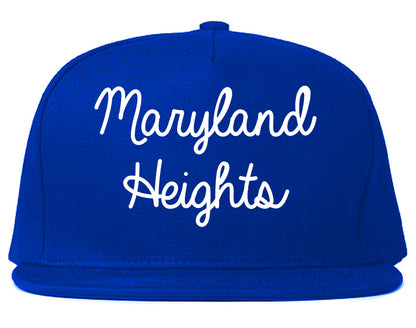 Maryland Heights Missouri MO Script Mens Snapback Hat Royal Blue