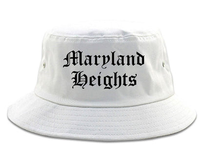 Maryland Heights Missouri MO Old English Mens Bucket Hat White