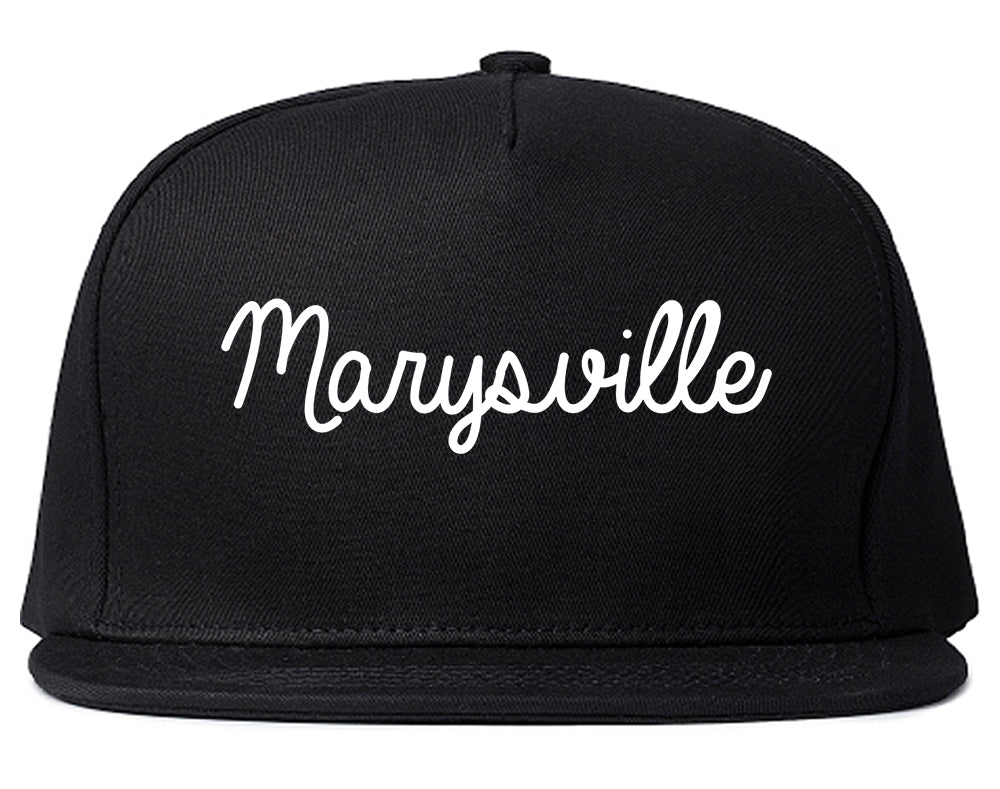 Marysville California CA Script Mens Snapback Hat Black
