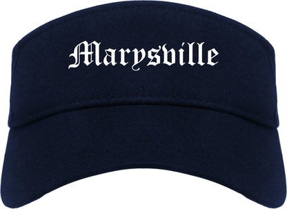 Marysville California CA Old English Mens Visor Cap Hat Navy Blue