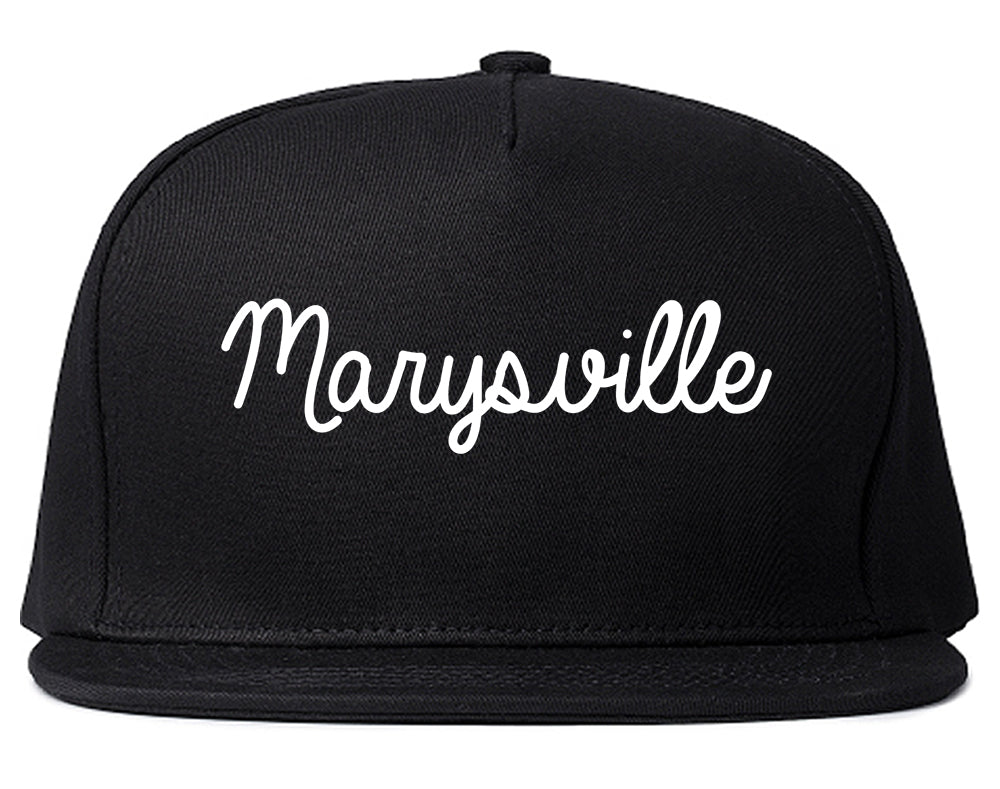 Marysville Michigan MI Script Mens Snapback Hat Black
