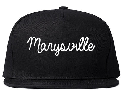 Marysville Michigan MI Script Mens Snapback Hat Black