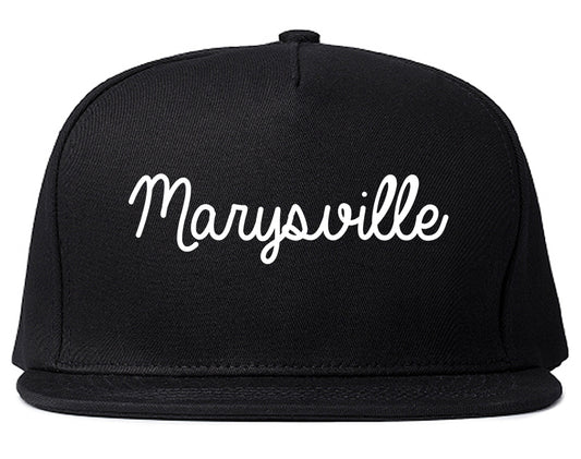 Marysville Michigan MI Script Mens Snapback Hat Black