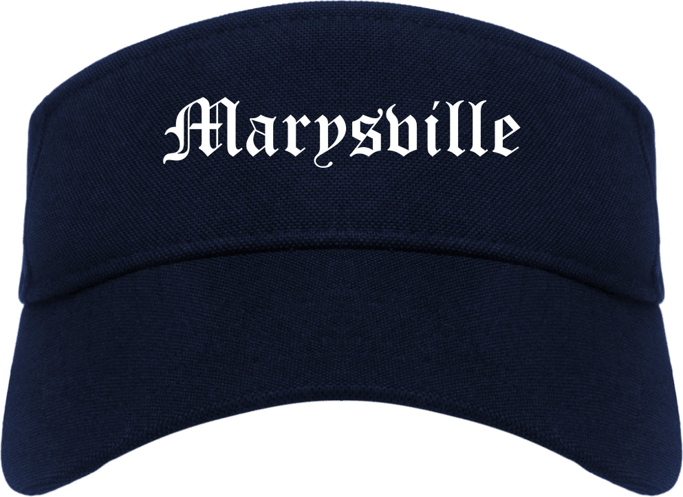 Marysville Michigan MI Old English Mens Visor Cap Hat Navy Blue