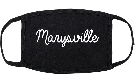 Marysville Washington WA Script Cotton Face Mask Black