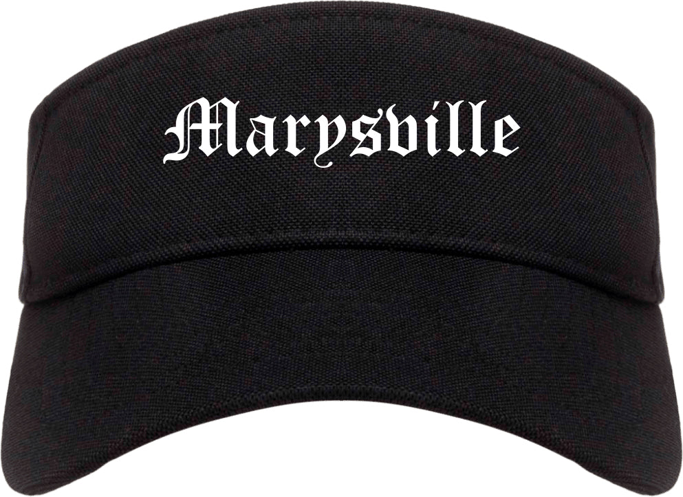 Marysville Washington WA Old English Mens Visor Cap Hat Black