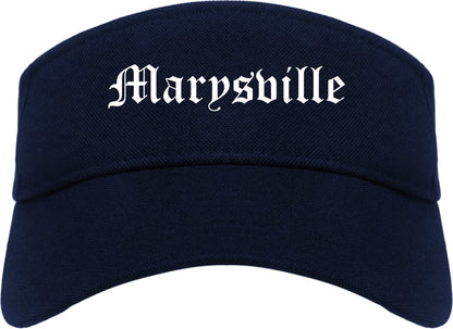 Marysville Washington WA Old English Mens Visor Cap Hat Navy Blue