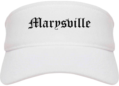 Marysville Washington WA Old English Mens Visor Cap Hat White