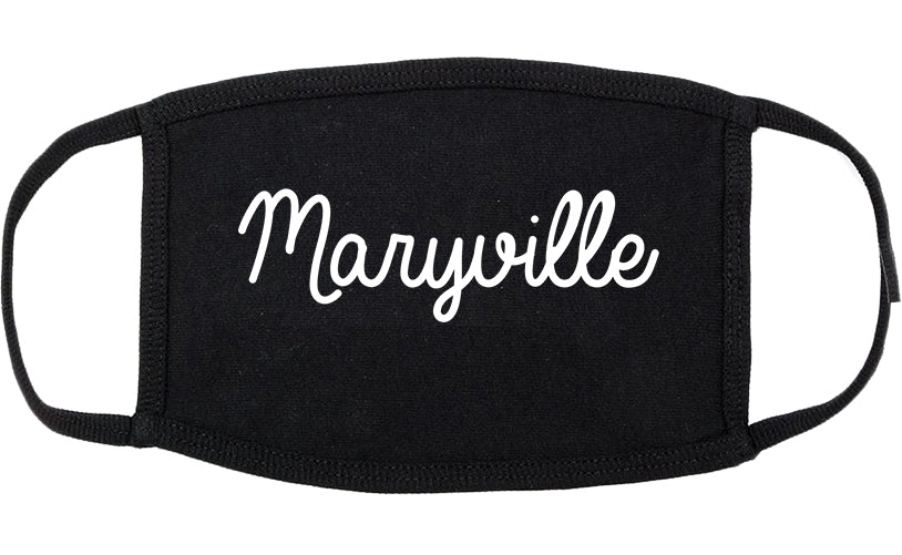 Maryville Illinois IL Script Cotton Face Mask Black