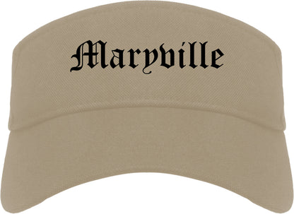Maryville Illinois IL Old English Mens Visor Cap Hat Khaki
