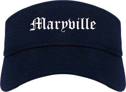 Maryville Illinois IL Old English Mens Visor Cap Hat Navy Blue