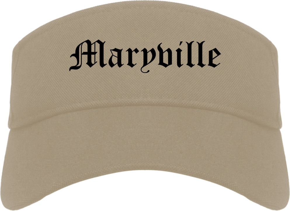Maryville Missouri MO Old English Mens Visor Cap Hat Khaki