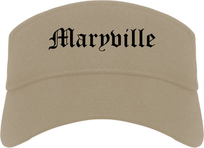 Maryville Missouri MO Old English Mens Visor Cap Hat Khaki