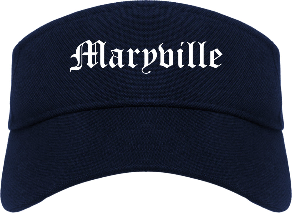 Maryville Missouri MO Old English Mens Visor Cap Hat Navy Blue