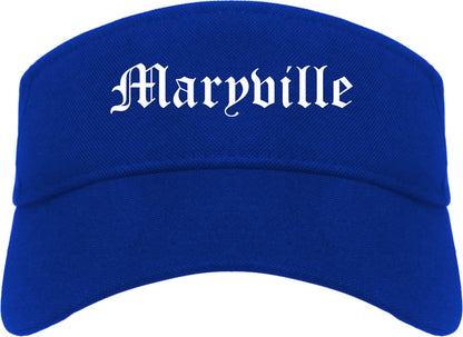 Maryville Missouri MO Old English Mens Visor Cap Hat Royal Blue