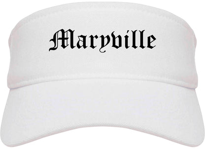 Maryville Missouri MO Old English Mens Visor Cap Hat White