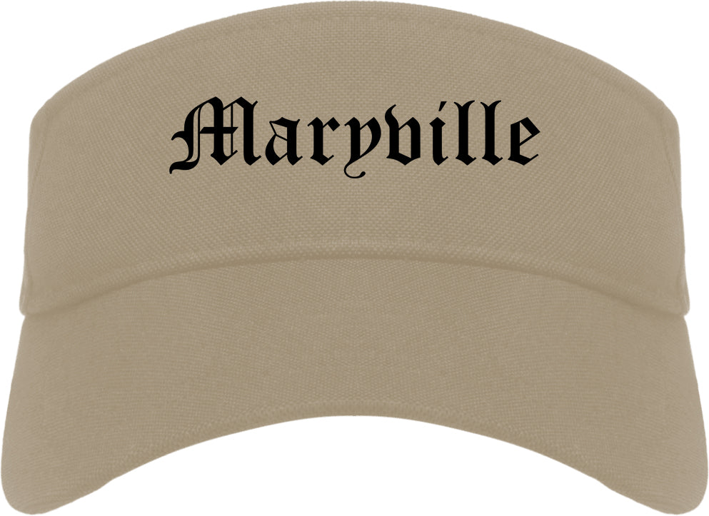 Maryville Tennessee TN Old English Mens Visor Cap Hat Khaki