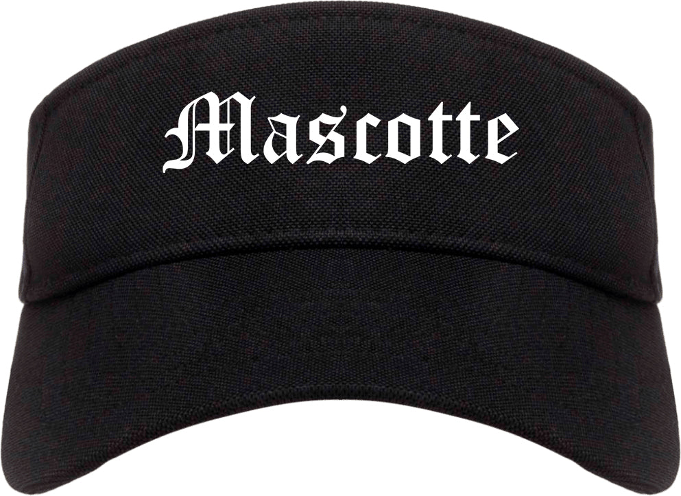 Mascotte Florida FL Old English Mens Visor Cap Hat Black