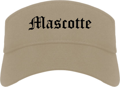 Mascotte Florida FL Old English Mens Visor Cap Hat Khaki