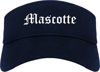 Mascotte Florida FL Old English Mens Visor Cap Hat Navy Blue