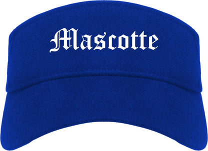 Mascotte Florida FL Old English Mens Visor Cap Hat Royal Blue
