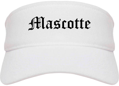 Mascotte Florida FL Old English Mens Visor Cap Hat White