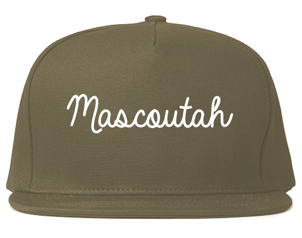 Mascoutah Illinois IL Script Mens Snapback Hat Grey