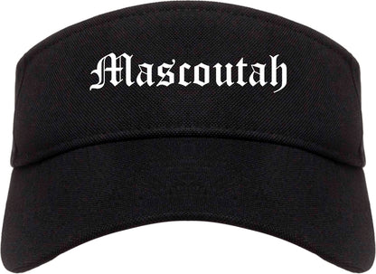 Mascoutah Illinois IL Old English Mens Visor Cap Hat Black
