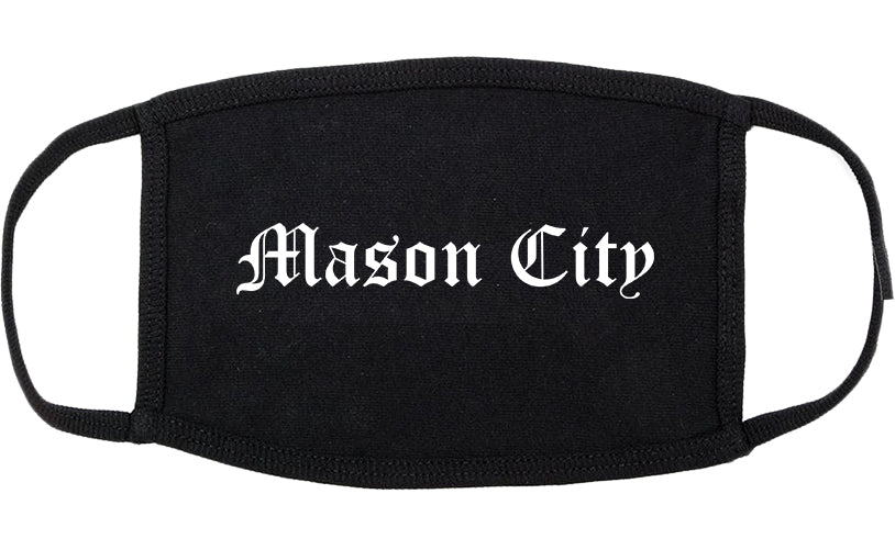 Mason City Iowa IA Old English Cotton Face Mask Black
