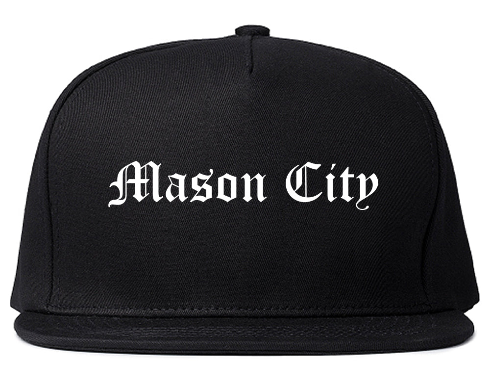 Mason City Iowa IA Old English Mens Snapback Hat Black