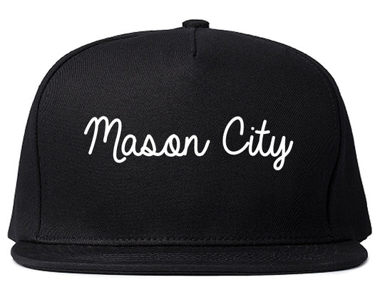 Mason City Iowa IA Script Mens Snapback Hat Black