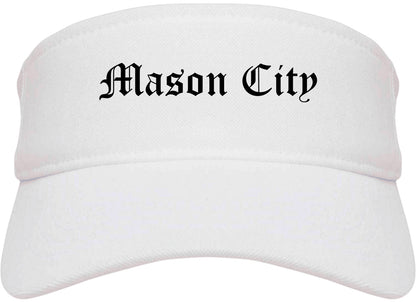 Mason City Iowa IA Old English Mens Visor Cap Hat White